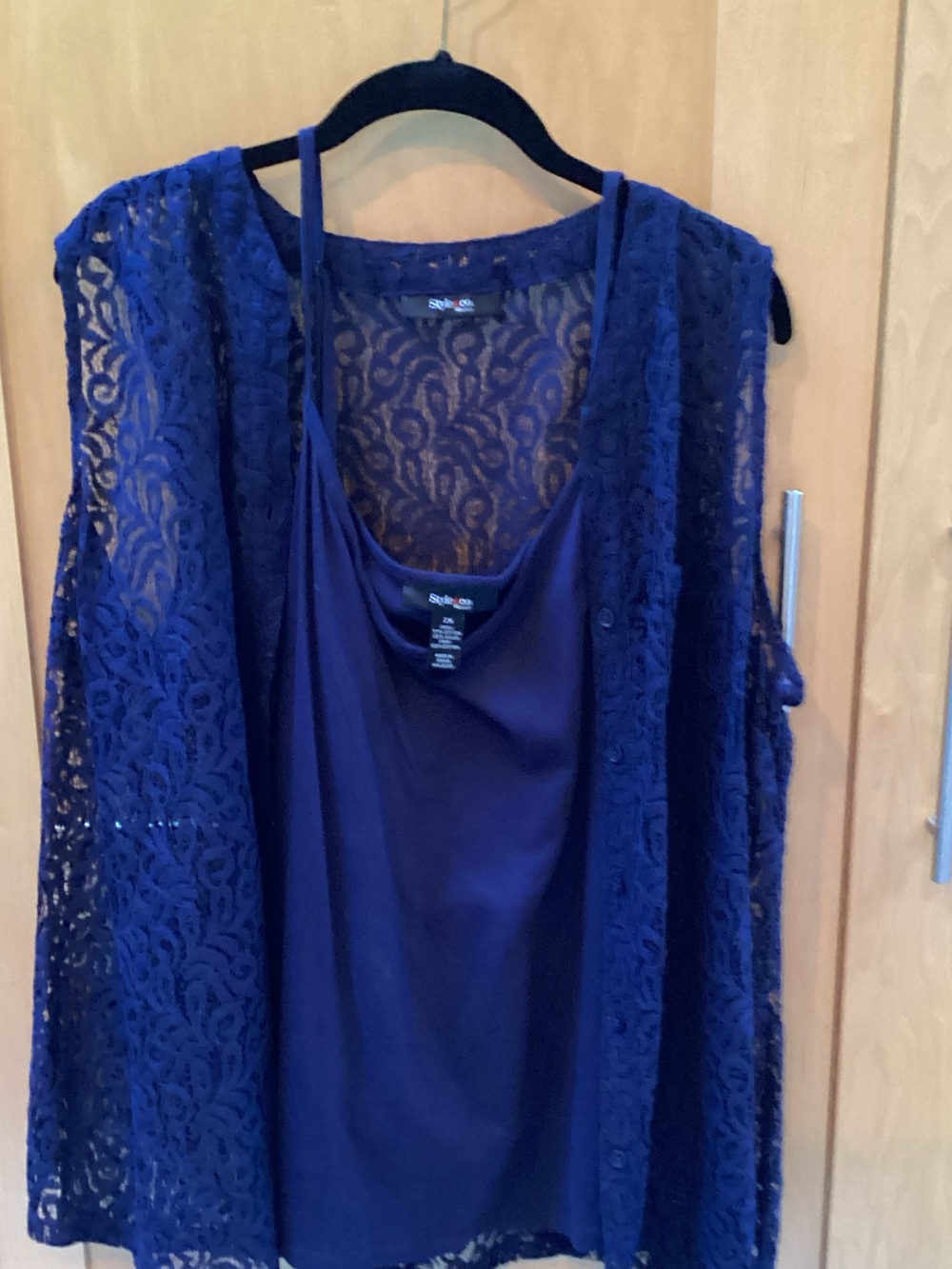 Style & Co. Royal Blue Lace Overlay Camisole Set